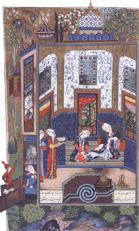  Prince Bahram i Gor listens to the tale of the princess of Persia beneath the white pavilion